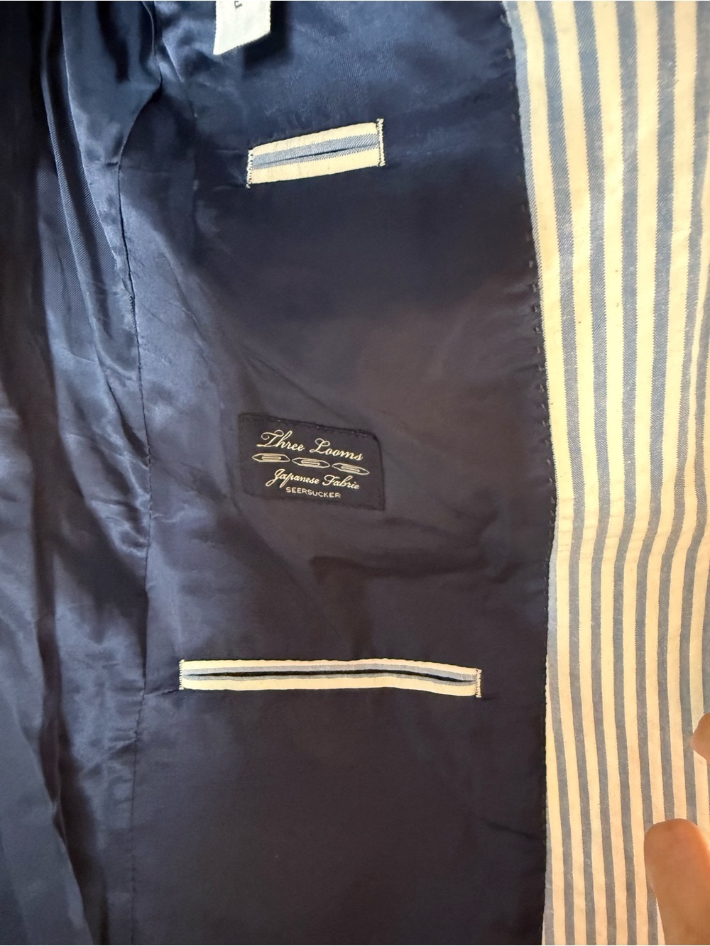 J. Crew Ludlow Fit Blue and White Seersucker Suit Jacket - Picture 8 of 15